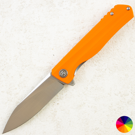 Нож Petrified Fish Forward, D2, Satin, G10 Orange Handle, PF818OS